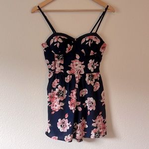 Navy Floral Romper